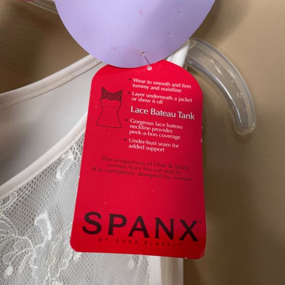 Spanx lace bateau tank top white hide & sleek 2X - Picture 5 of 7